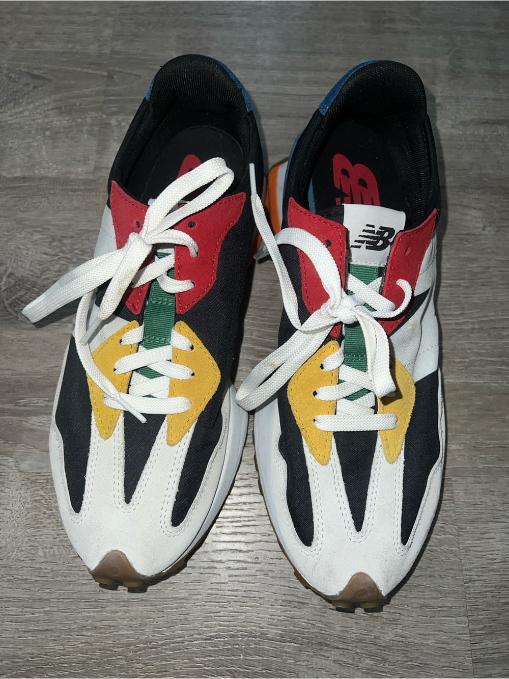 New Balance 327 Sneakers in Black White Red Yellow Sneakers
